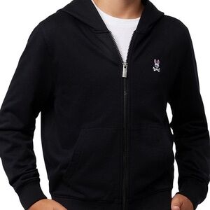 Psycho Bunny boys zip hoodie black Size M 10-12y